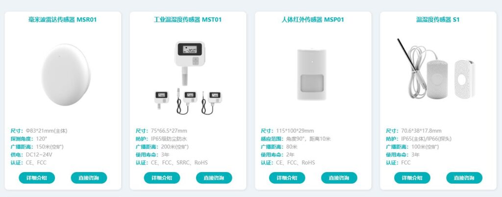 智能傳感器列表