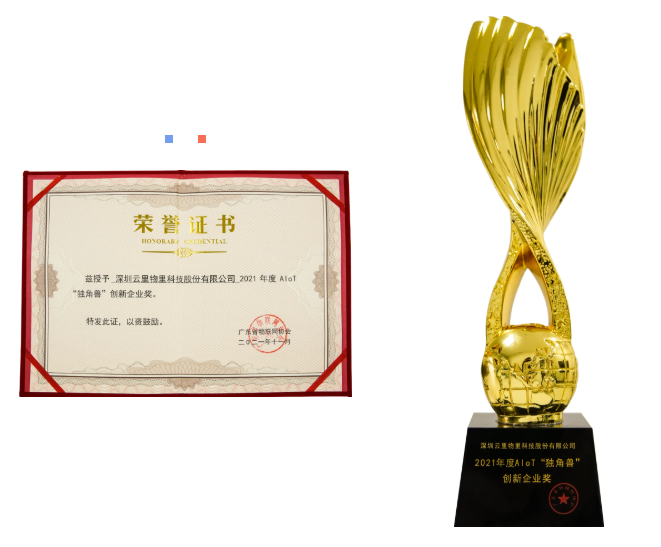 喜訊 | MG不朽情緣物里榮獲2021年度AIoT“獨角獸”創新企業獎